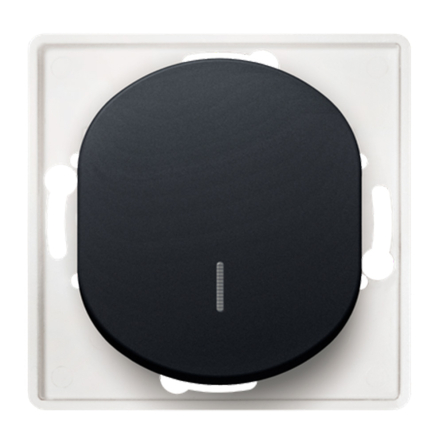 Выключатель одноклавишный с подсветкой (механизм) Aling-Conel EON, E625.E, чёрный глянец - 1