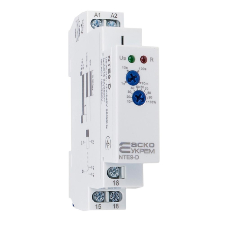 Реле часу затримки вимкнення без джерела живлення АСКО-УКРЕМ NTE9-D AC/DC 12-240V, A0010240009 - 1