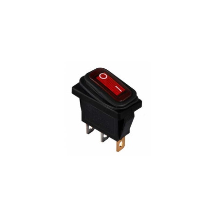 Переключатель 1 клав. влагоза. красный с подсветкой KCD3-101WN R/B 220V, АСКО-УКРЕМ - 1