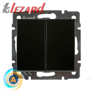 Выключатель Lezard RAIN двухклавишный, Антрацит, 703-4288-101