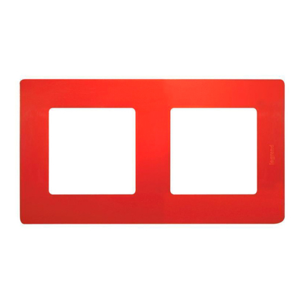 Рамка 2 поста Legrand Etika, 672532, красная - 1