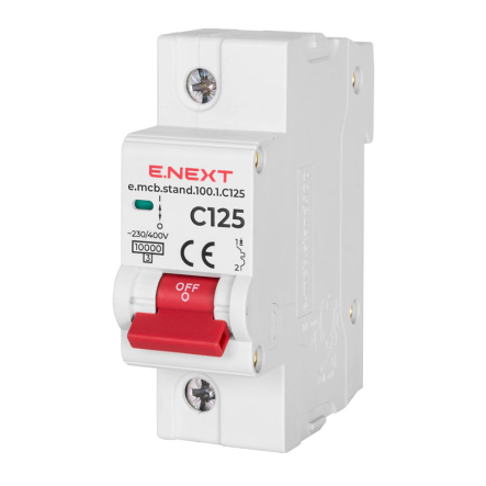Автоматичний вимикач E.NEXT e.mcb.stand.100.1.C125, 1р, 125А, C, 10кА, s002207 - 1