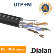 UTP+M (трос) Cat.5E 4PR 0.50CCA 305м Dialan (биметалл, наружный с тросом)