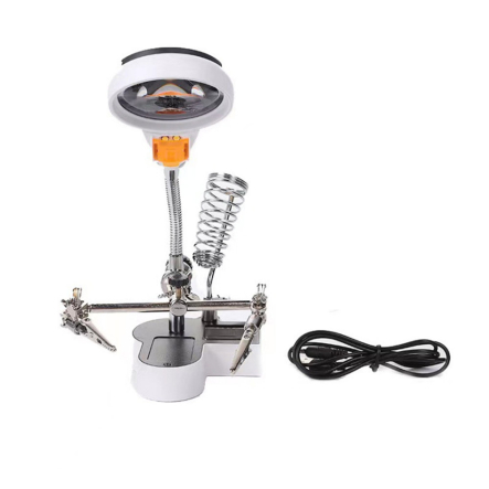 Держатель "Третья рука" с лупой MG16126-AC1, 4,5Х 11X; LED