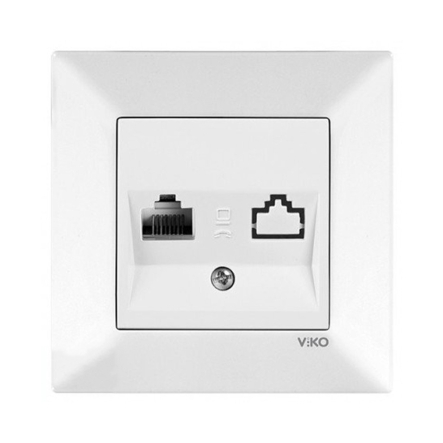 Розетка телефонная RJ11 VIKO Meridian, 90970013, белая - 1
