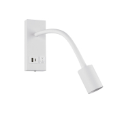 Бра VIOLUX SNAKE USB+Type-C 5W, 4200K, 250Lm, ІР20, білий, 552002