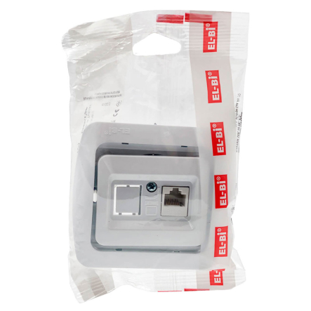 Розетка компьютерная TUNA EL-BI двойная, белая (без вставки), 502-000200-248 - 2