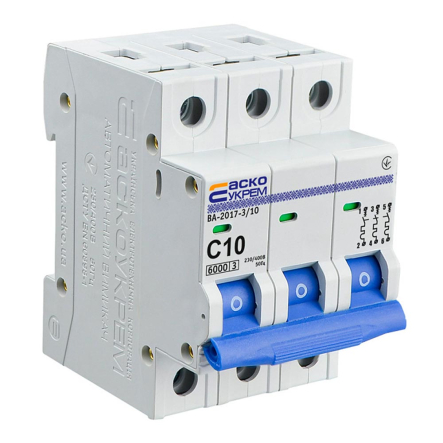 Автоматический выключатель АСКО-УКРЕМ ВА-2017 3р, 10А С, A0010170020
