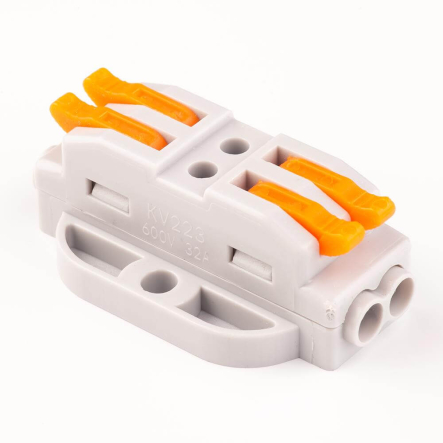 Строительно-монтажная клемма TAKEL СМК-722, 600В, 32А, двусторонняя, с креплением, 701090 - 1