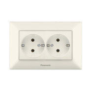 Розетка 2-а, із заземленням Panasonic Arkedia Slim, крем, 02052BG