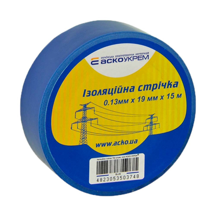 Изолента 0,13мм х 19мм 15м синяя, АСКО-УКРЕМ, A0150020029 - 1