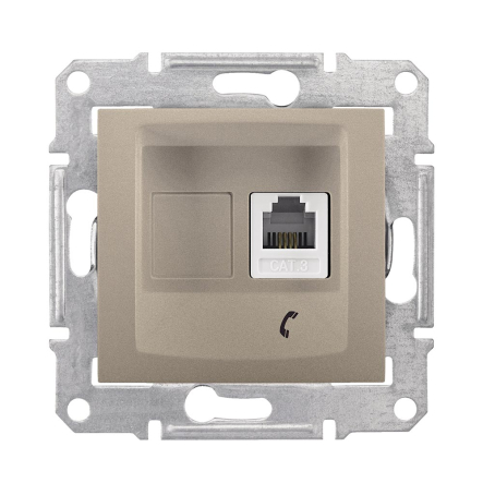 Розетка телефонна RJ11 Schneider Electric Sedna, титан, SDN4101168 УЦІНКА - 1