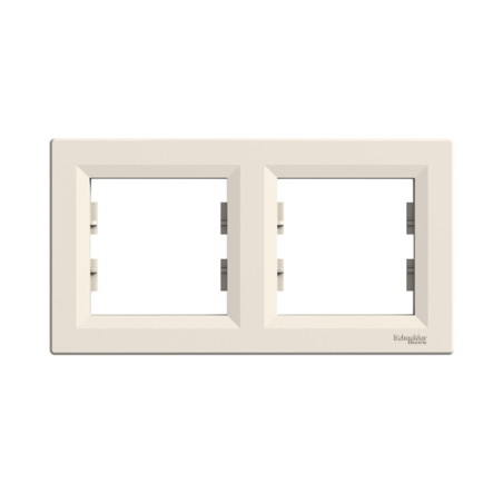 Рамка 2-постовая, горизонтальная, Schneider Electric ASFORA, крем, ЕРН5800223 - 1