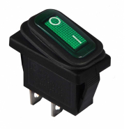 Перемикач 1 клав. зелений вологозахищений KCD3-101W GR/B, АСКО-УКРЕМ, A0140040034