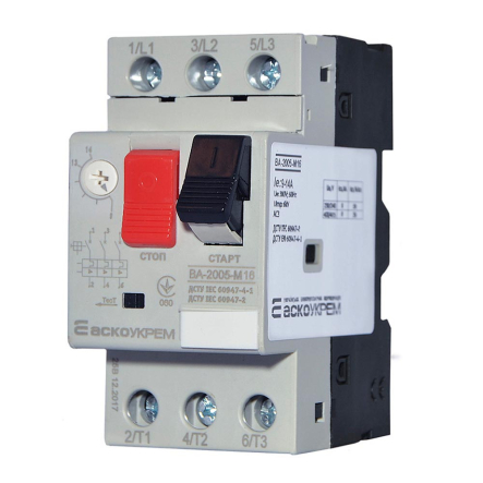 Автоматический выключатель защиты двигателя АСКО-УКРЕМ ВА-2005 М16, 9-14 А, A0010050007