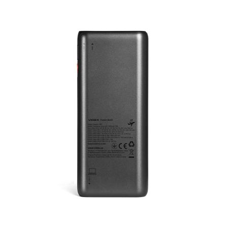 Повербанк (УМБ) VIDEX VPB-202C, 20000mAh, 75W, Black