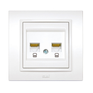 Розетка комп'ютерна подвійна EL-BI Zena, біла, 500-010200-230