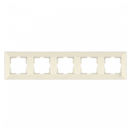 Рамка пятерная горизонтальная VIKO Meridian, 90979015-WH, крем