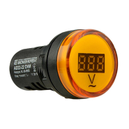 Вольтметр цифровой АСКО-УКРЕМ AD22-22DVM желтый, ⌀22мм, A0190010012