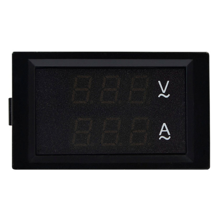 Амперметр+вольтметр цифровий АСКО-УКРЕМ AC 100А. AC 80-300В 70x40, ЦАВ-100 LB, A0190010130 - 1