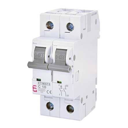 Автоматический выключатель ETIMAT 6 1p+N С 10А (6 kA), 2142514 - 1