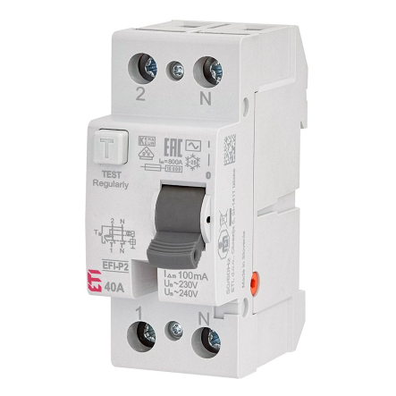 Дифференциальное реле ETIMAT EFI-P2, 40A 10kА 100мА тип AC, 2061222 - 1