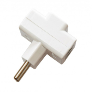 Тройник LUXEL крестоподобный без заземления, белый, 1013