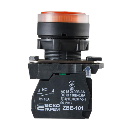 Кнопка с подсветкой, желтая, TB5-AW35M5, АСКО-УКРЕМ A0140010175