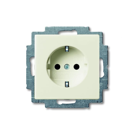 Розетка с заземлением ABB Basic 55, 20 EUC-96-507, белый шале - 1