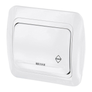 Выключатель EL-BI TUNA, проходной с подсветкой, белый, (без вставки), 502-010200-210