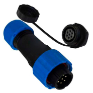 Комплект разъёмов герметичных 16мм 7pin (штекер кабельный - гнездо монтажное) TCOM