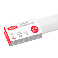Линейный LED светильник Maxus Batten Light, 45 Вт, 5000K, 4500Lm, IP65, 1480мм, 1-MBT-4550-PC