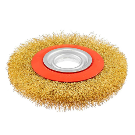 Щетка дисковая из латунированной рифленой проволоки D150*32мм - 1