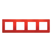 Рамка 4 поста Legrand Etika, 672534, червоний