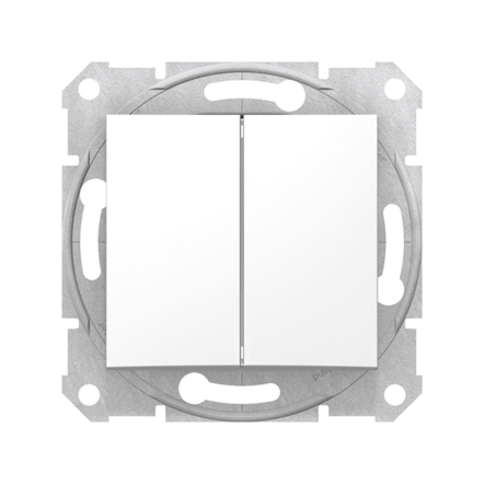 Вимикач двоклавішний Schneider Electric Sedna, білий, SDN0300121 - 1