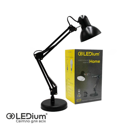 Настольная лампа LEDium HOME E27 50Hz AC100-240V 250x250x150мм черная - 1