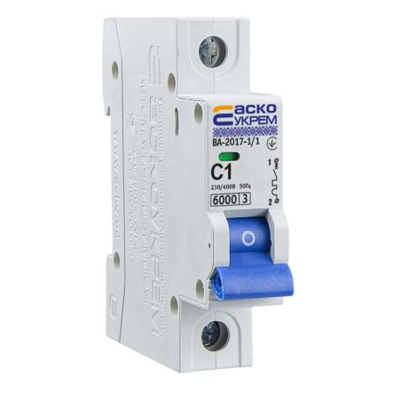 Автоматический выключатель АСКО-УКРЕМ ВА-2017 1р, 1А С, A0010170028