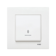 Вимикач 1 кл., прохідний, з підсвідкою, VIKO KARRE, 90960063, білий