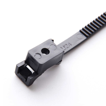 Крепеж ремешковый APRO КР-22, 7 * 80 мм., черный, кабель 5 - 25 мм, под дюбель 4 мм, 51169