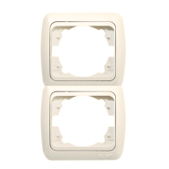 Рамка TUNA EL-BI подвійна вертикальна, крем (без вставки), 502-000300-238