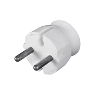 Вилка пряма NEOMAX NX1003 бічний підвід кабелю, біла, без заземлення