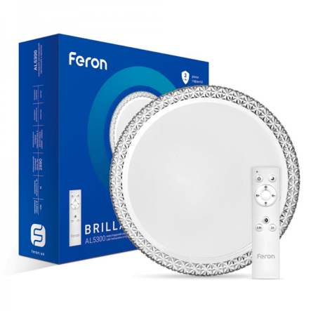 Светильник LED Feron, AL5300, BRILLANT, 36W, 2880Lm, 3000K-6500K, 400х115 мм, 5985 - 1