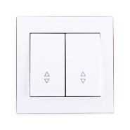 Вимикач Lezard RAIN прохідний подвійний, білий, 703-0288-106