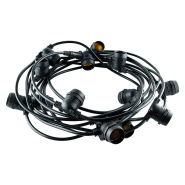 Гирлянда для светодиодных ламп BIOM, IP67, E27, 20 шт., макс. 100 Вт, 10,5 м, черная, GI1052067100