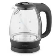 Чайник електричний METEC EK-03GB 1.7л, 1850-2200Вт, корпус стекло, чорний