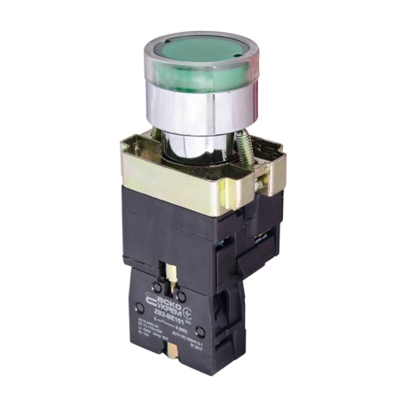 Кнопка з підсвічуванням зелена ХВ2-BW3371, АСКО-УКРЕМ A0140010021 - 1