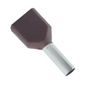 Наконечник втулковий TNSy 5500129, ТЕ 1508, з ізоляцією, для 2-х дротів, коричневий (упак. - 100 шт.)