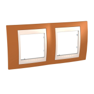 Рамка 2-местная оранжевый/слоновая кость Schneider Electric Uniсa PLUS, MGU6.004.569