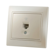 Розетка телефонная евро Lezard MIRA, жемчужно-белый перламутр, 701-3030-137