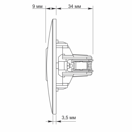 Розетка VIDEX BINERA TV одинарная, черный графит, VF-BNSK1TVME-BG - 6